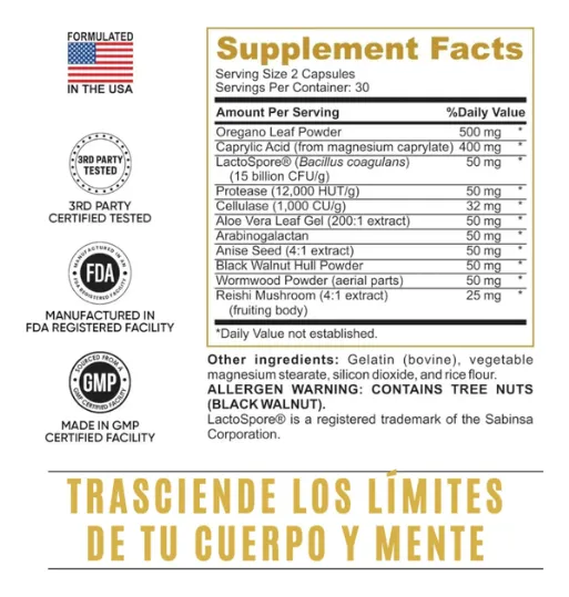 Candida Cleanse - Supplement Facts